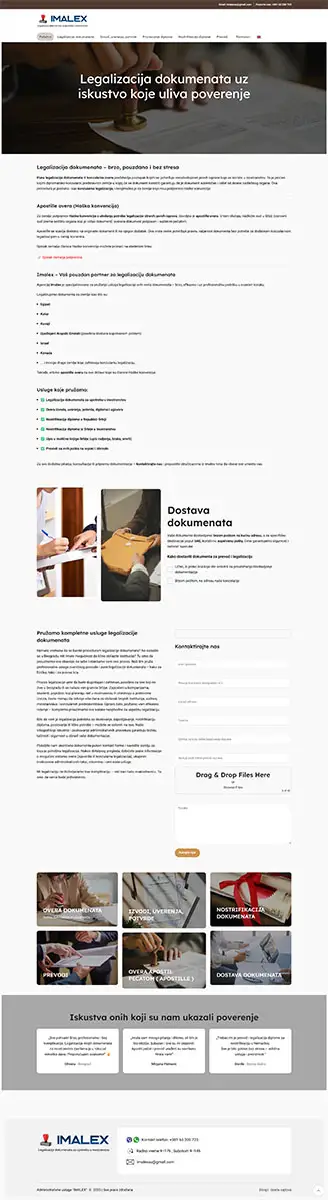 Izrada WordPress sajta za pravne i dokumentacione usluge