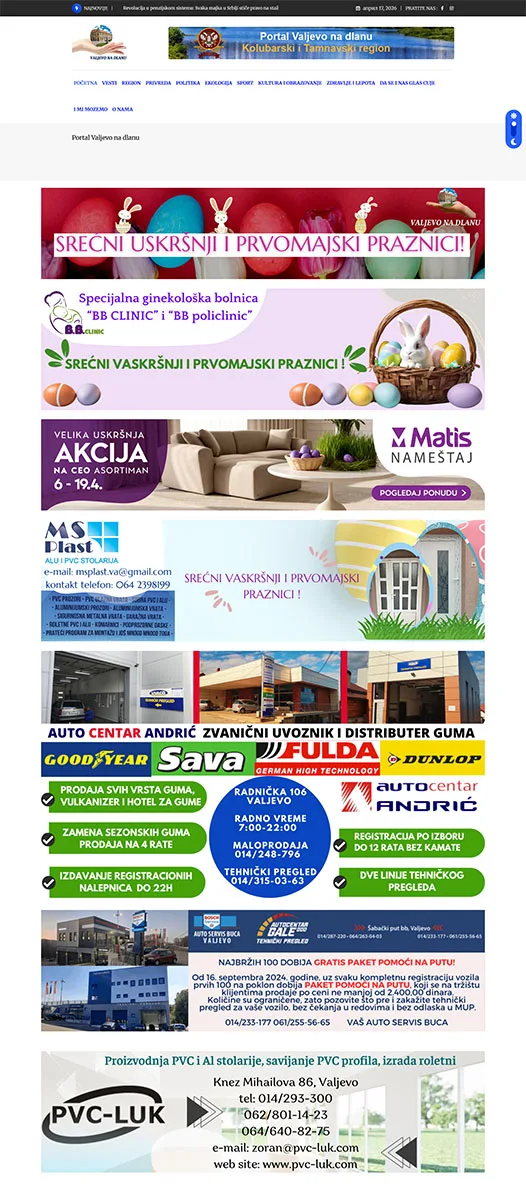 Izrada sajta za lokalne portale i vesti