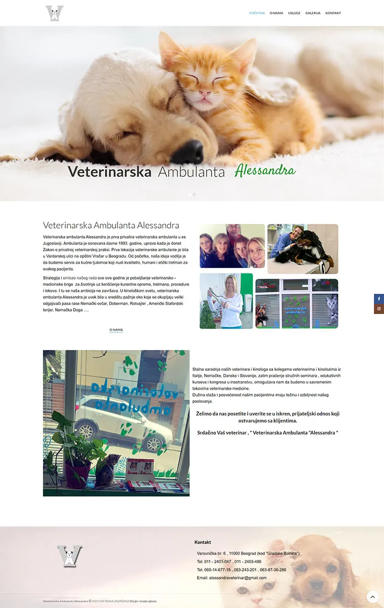 izrada sajtova za veterinarsku ambulantu beograd