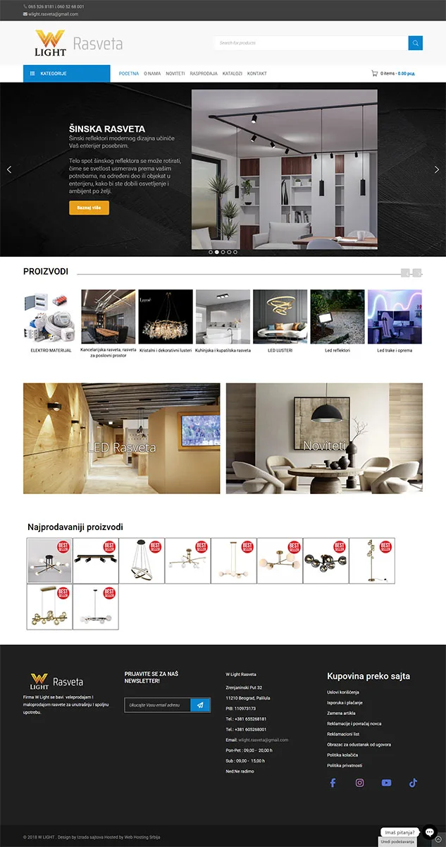 izrada sajtova za prodavnice rasvete