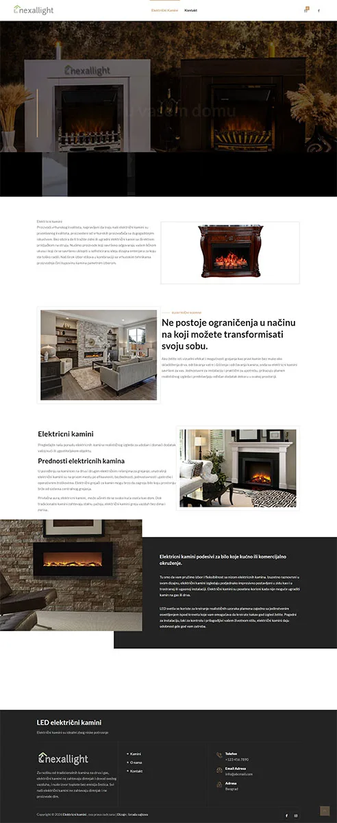 Izrada WordPress sajta za električne kamine i online prodaju