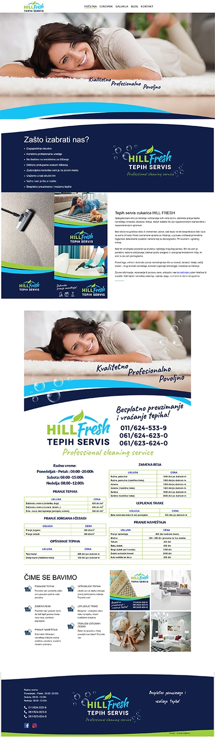 izrada sajta za tepih servis i dubinsko pranje