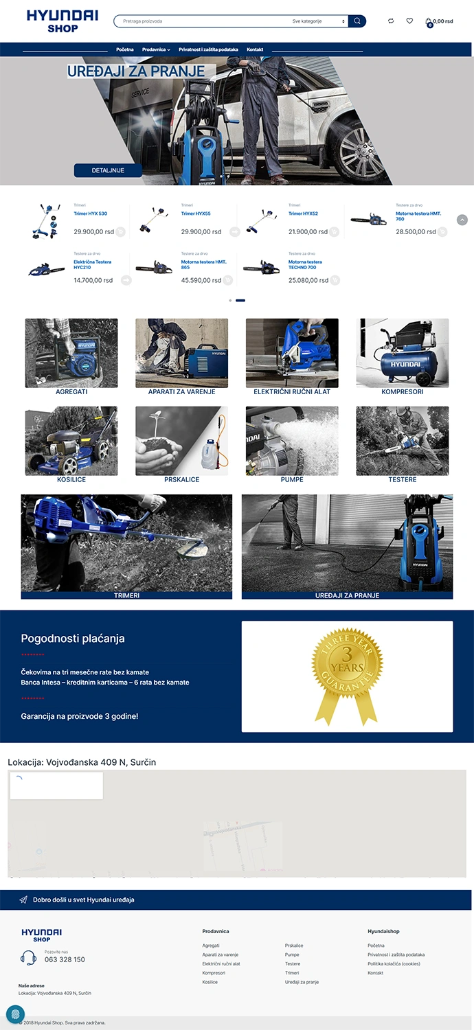 izrada web shopa za prodaju alata i opreme