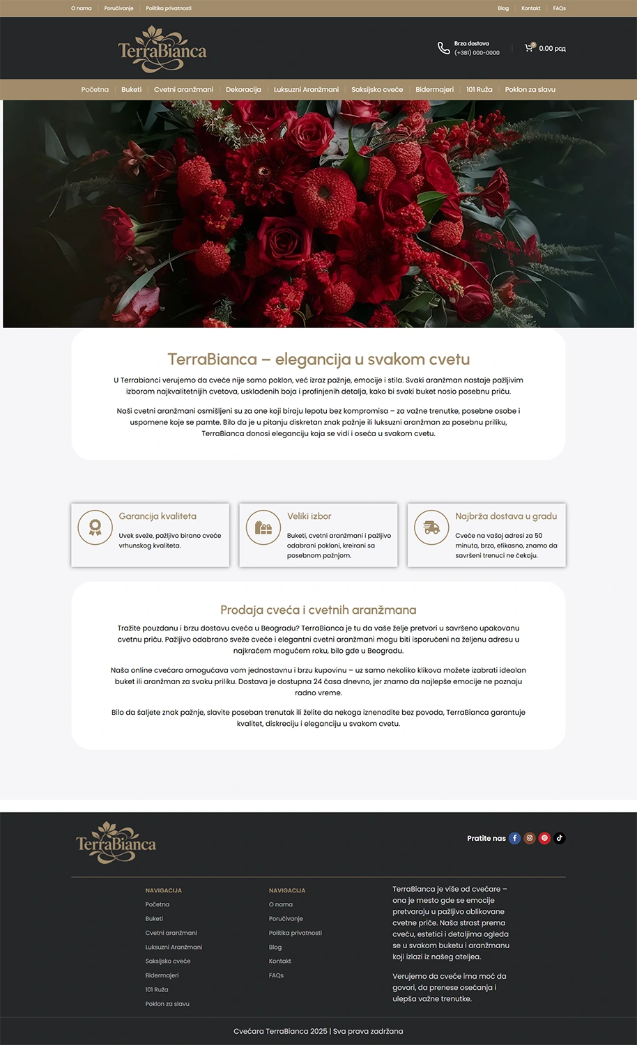 izrada sajta za cvećaru Beograd