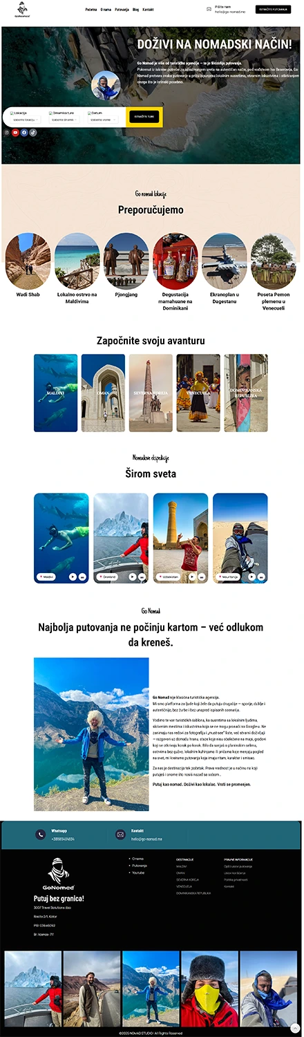 izrada sajta za digital nomade Montenegro