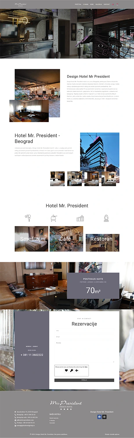 izrada sajta za hotelski smeštaj