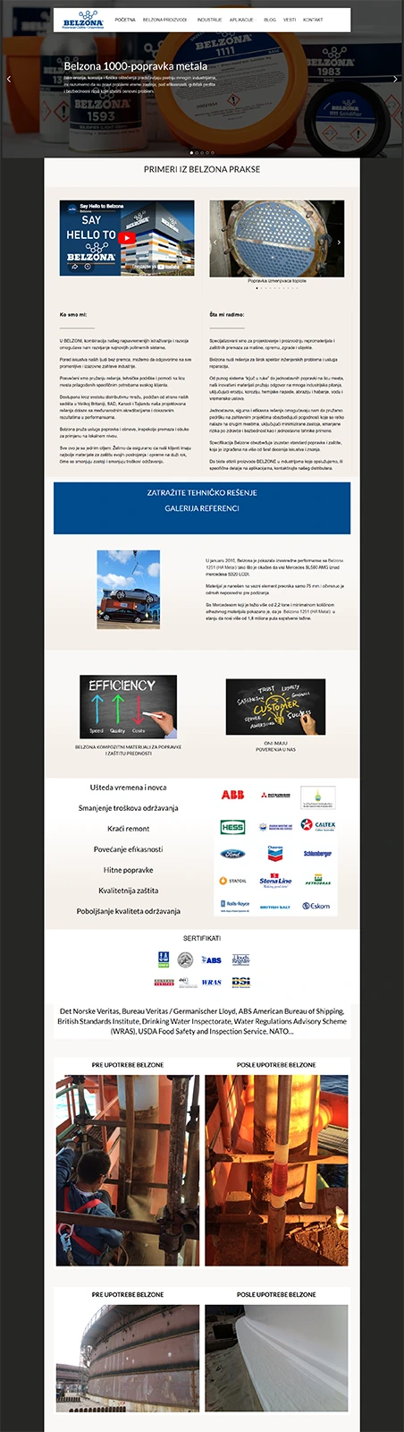 izrada sajta za industrijske materijale