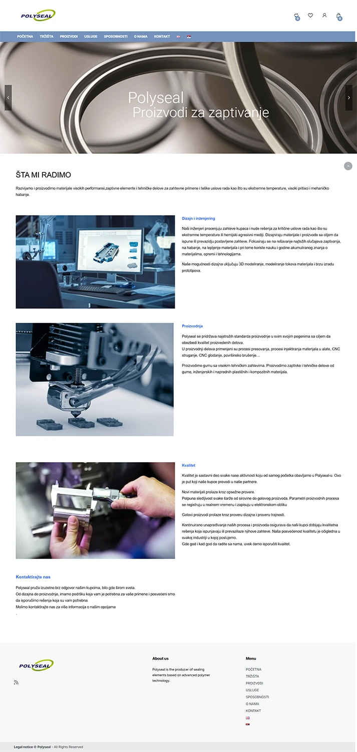 izrada sajta za industrijsku proizvodnju
