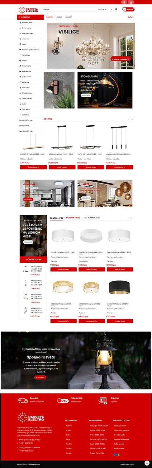 izrada sajta za prodaju rasvete online