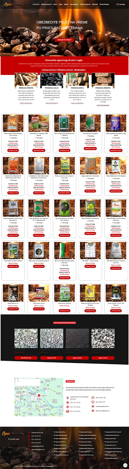 izrada sajta za pelet i ogrev Srbija