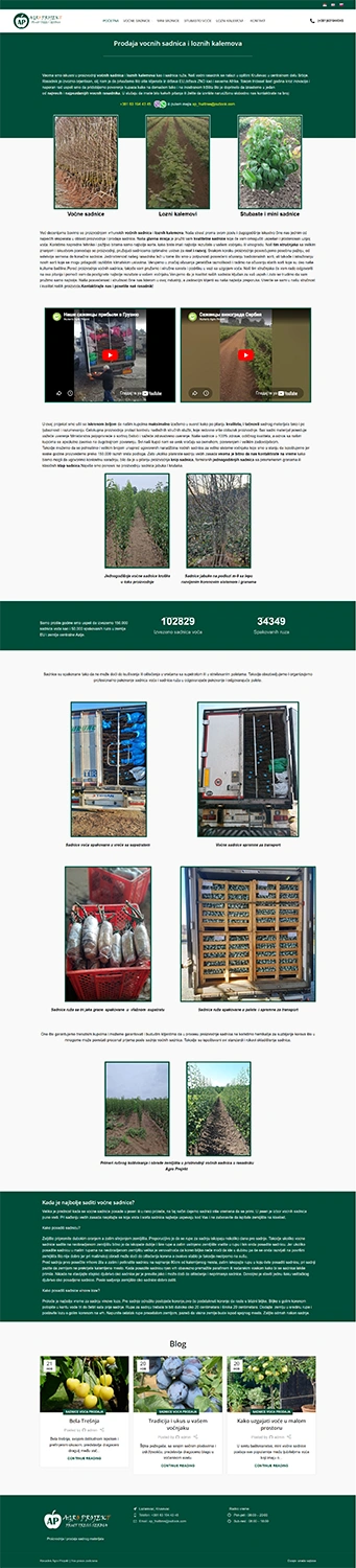 izrada sajta za voćne sadnice i rasadnik