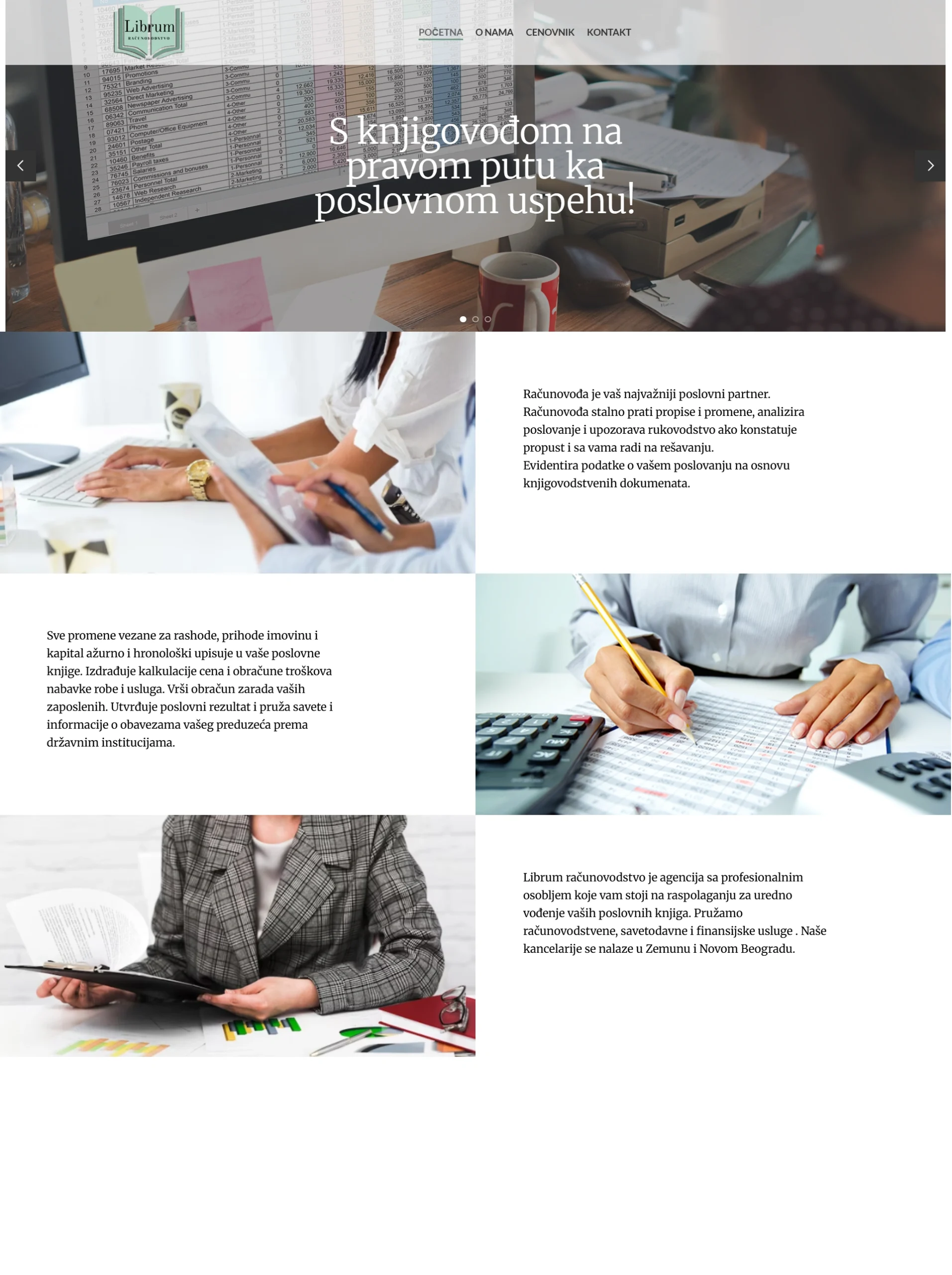 izrada sajta za knjigovodstvenu agenciju