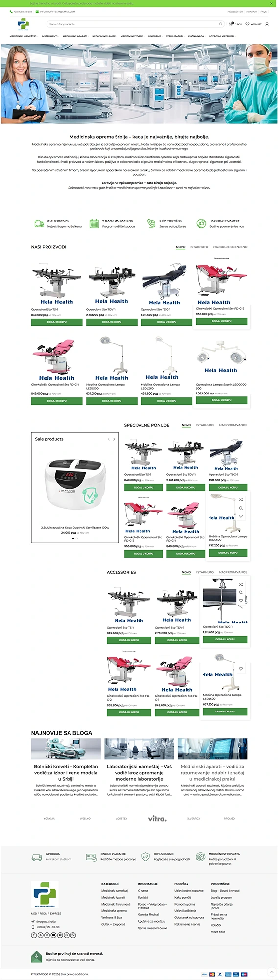 izrada sajta za ležajeve i opremu