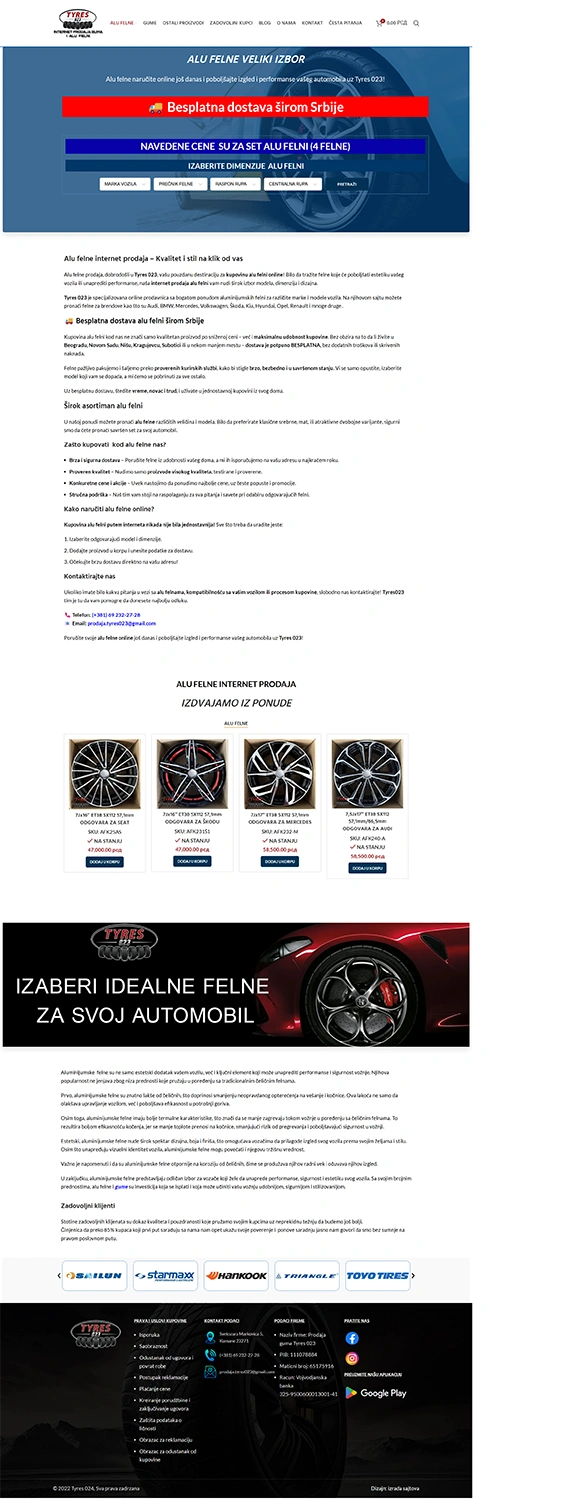 izrada web shopa za alu felne i auto opremu