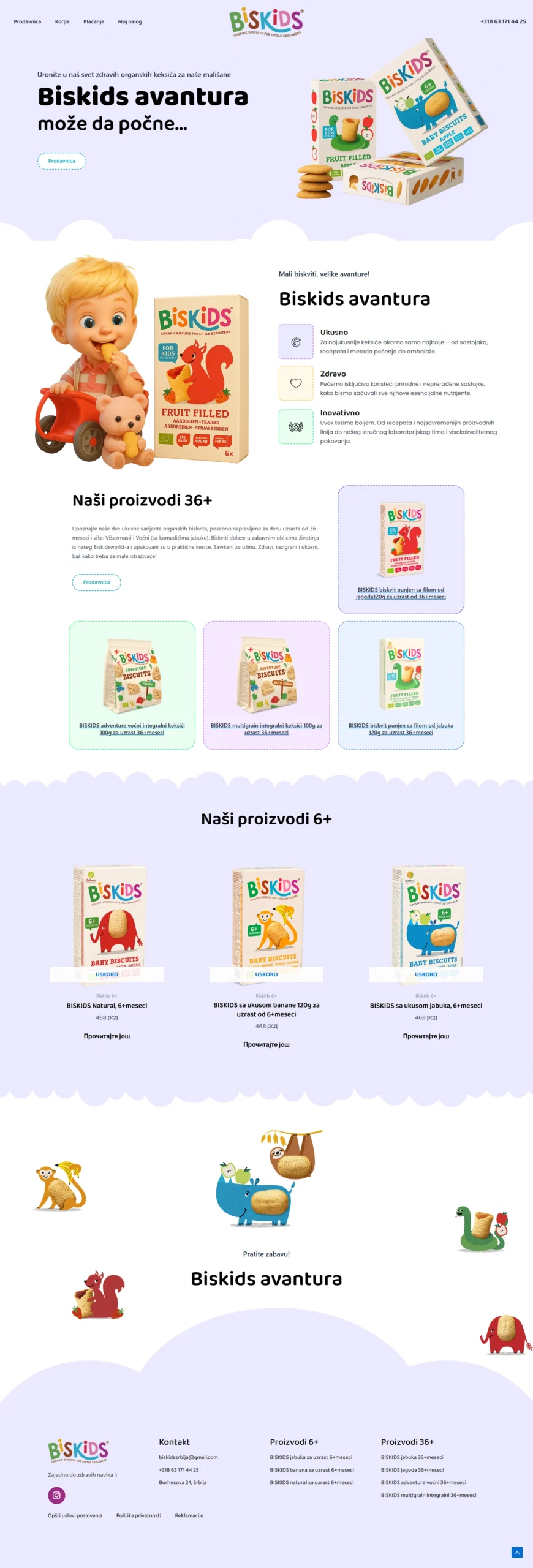 web dizajn za baby food i eCommerce