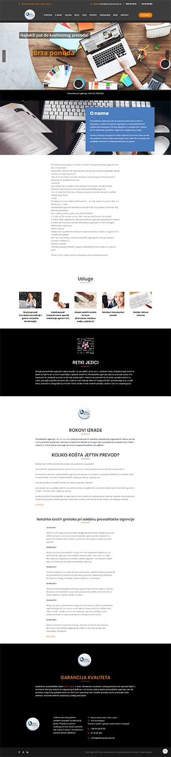 web dizajn za prevodilačke usluge i sudske prevode