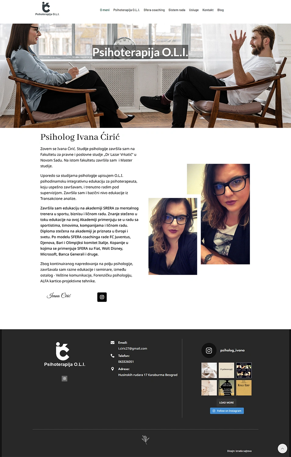 web sajt za psihologa sa online terapijom