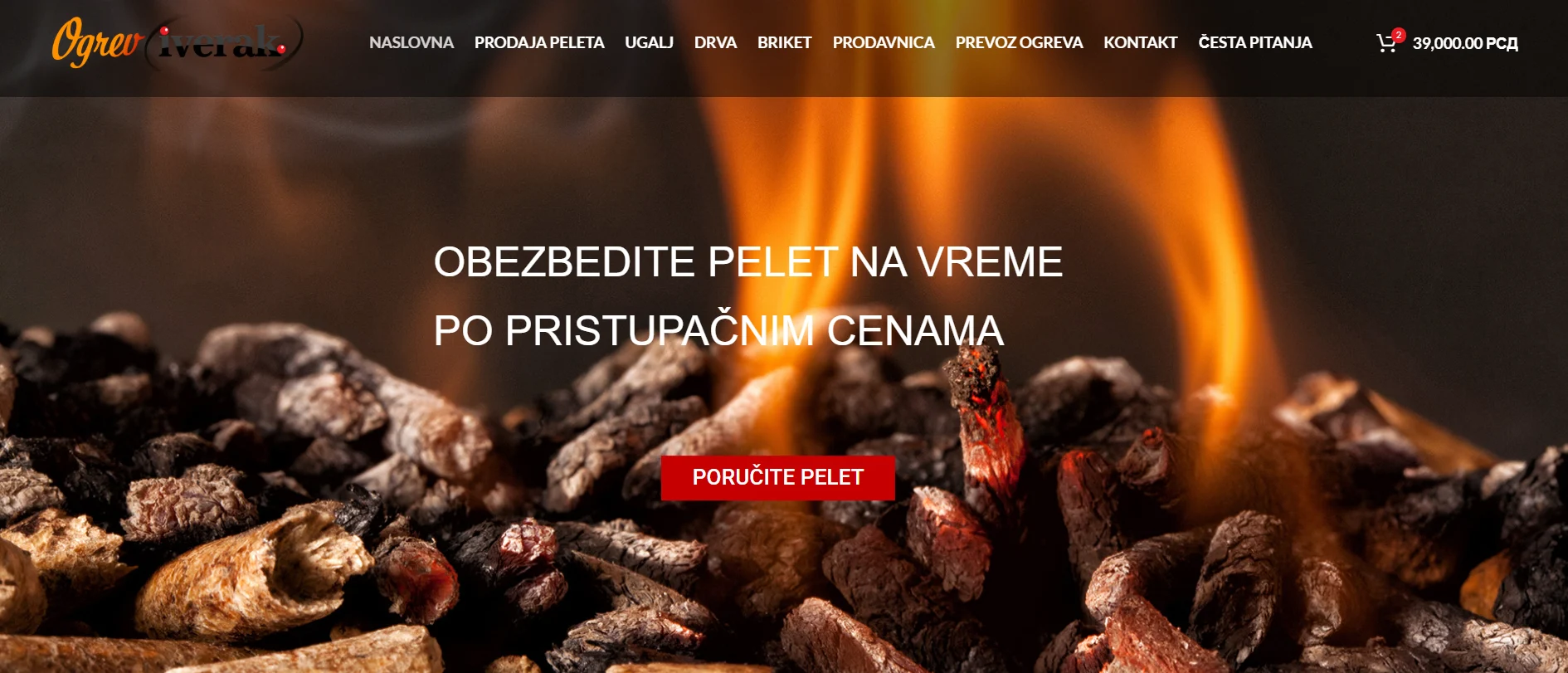Izrada web shop sajta za prodaju peleta i ogreva